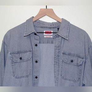 Wrangler Stone Grey Denim Work Shirt (Button-up)